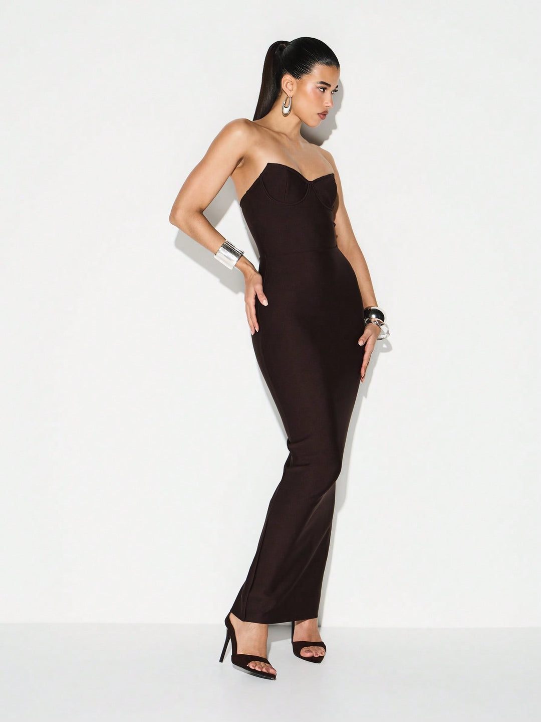 Rochie maxi SHEIN, maro