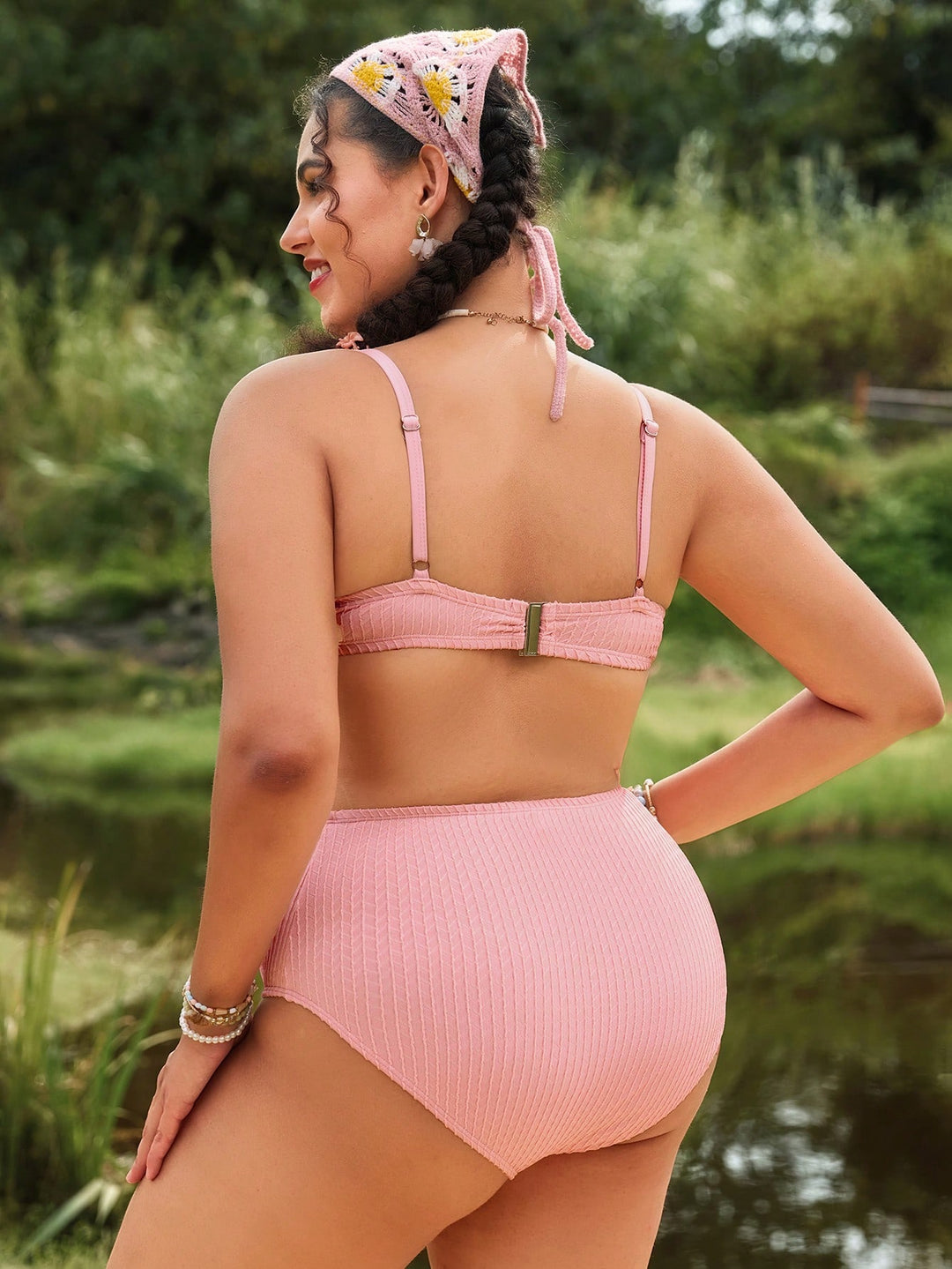 Set bikini de baie SHEIN, roz