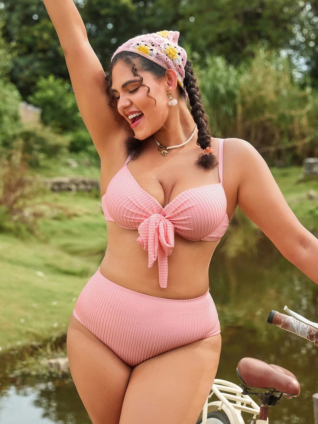 Set bikini de baie SHEIN, roz