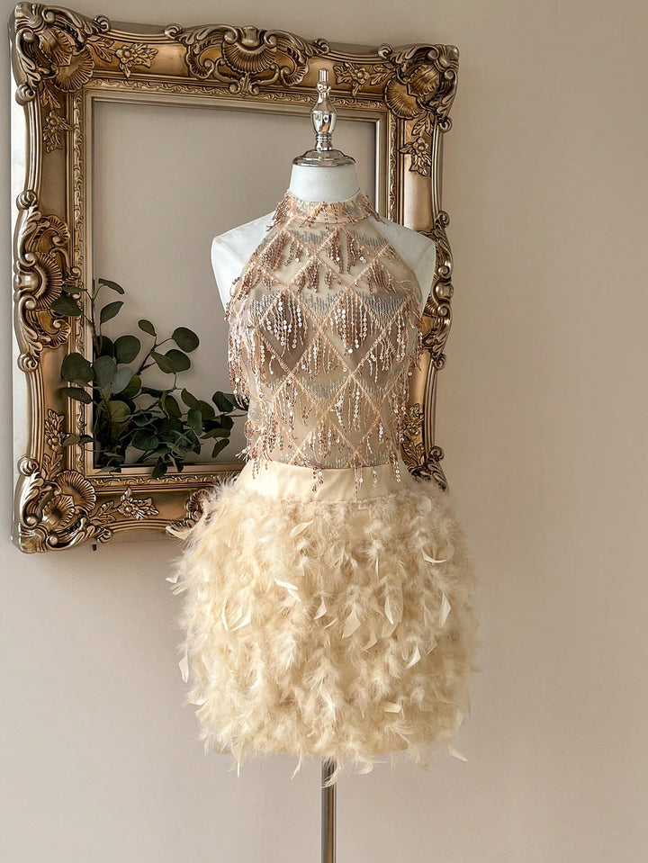 Rochie de ocazie SHEIN, crem