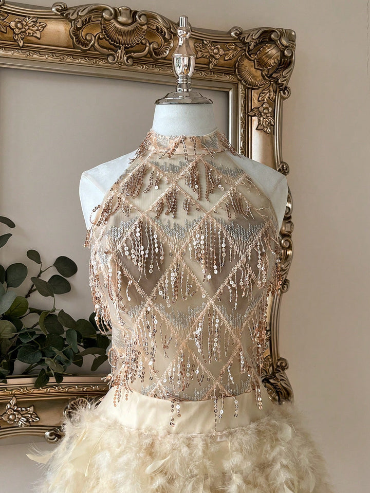 Rochie de ocazie SHEIN, crem