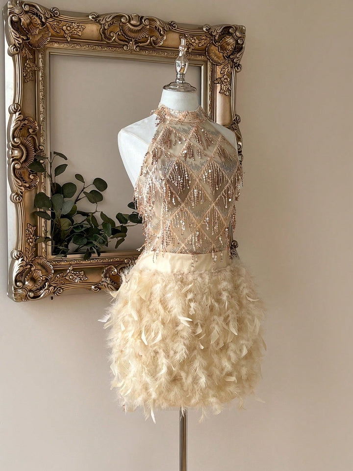 Rochie de ocazie SHEIN, crem