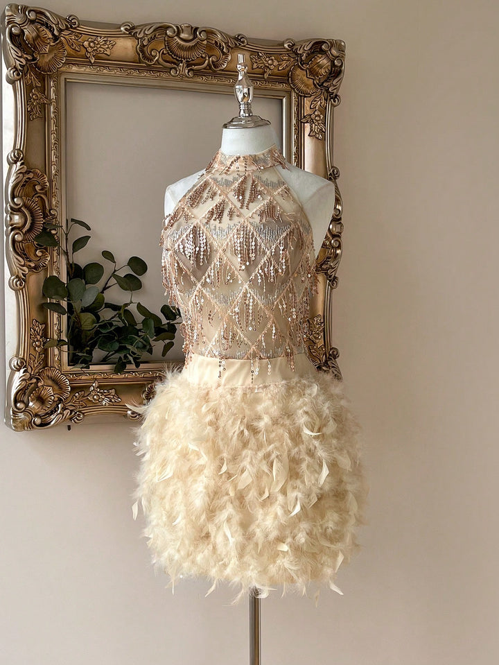 Rochie de ocazie SHEIN, crem