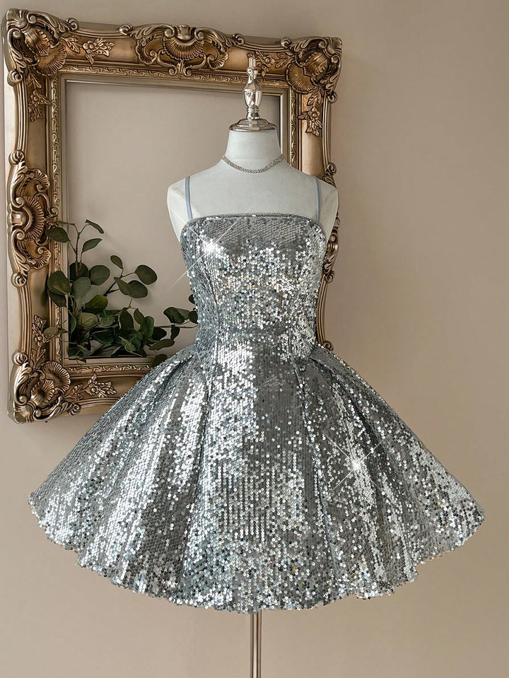Rochie mini Shein, argintiu
