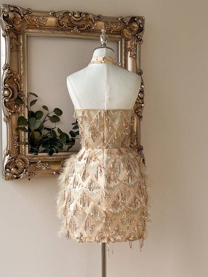 Rochie de ocazie SHEIN, crem