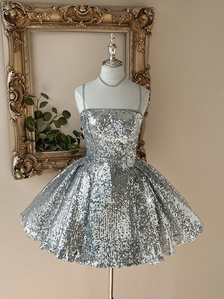 Rochie mini Shein, argintiu