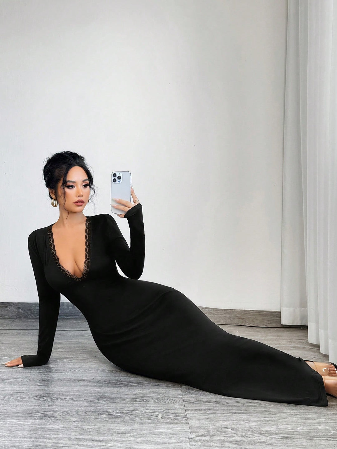 Rochie maxi SHEIN, negru