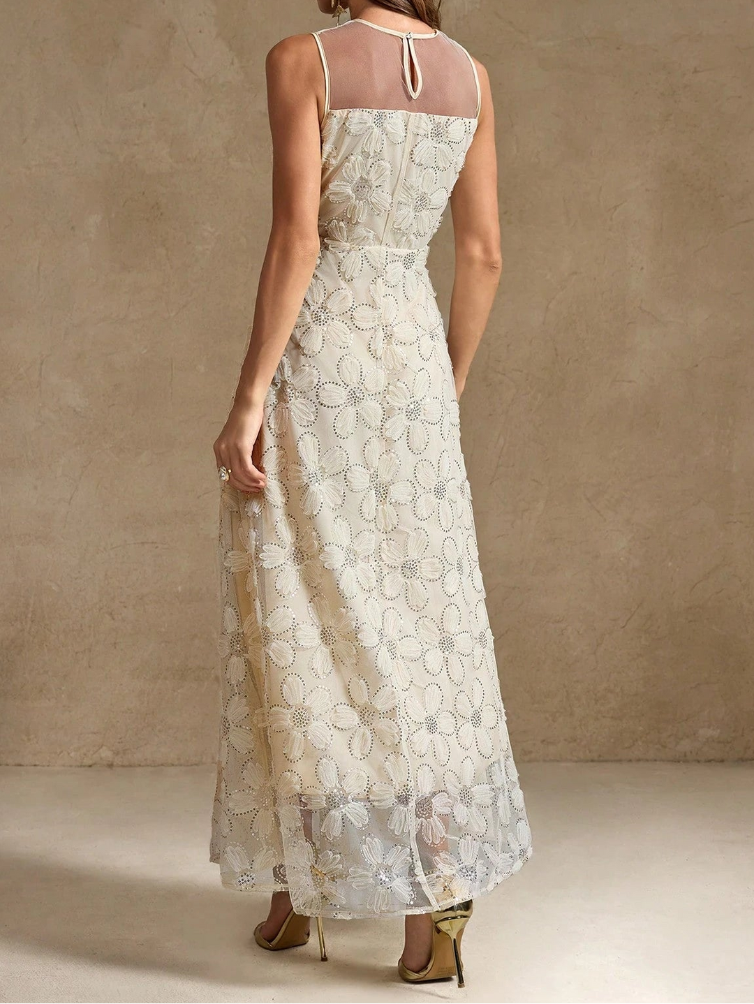 Rochie maxi Shein, crem