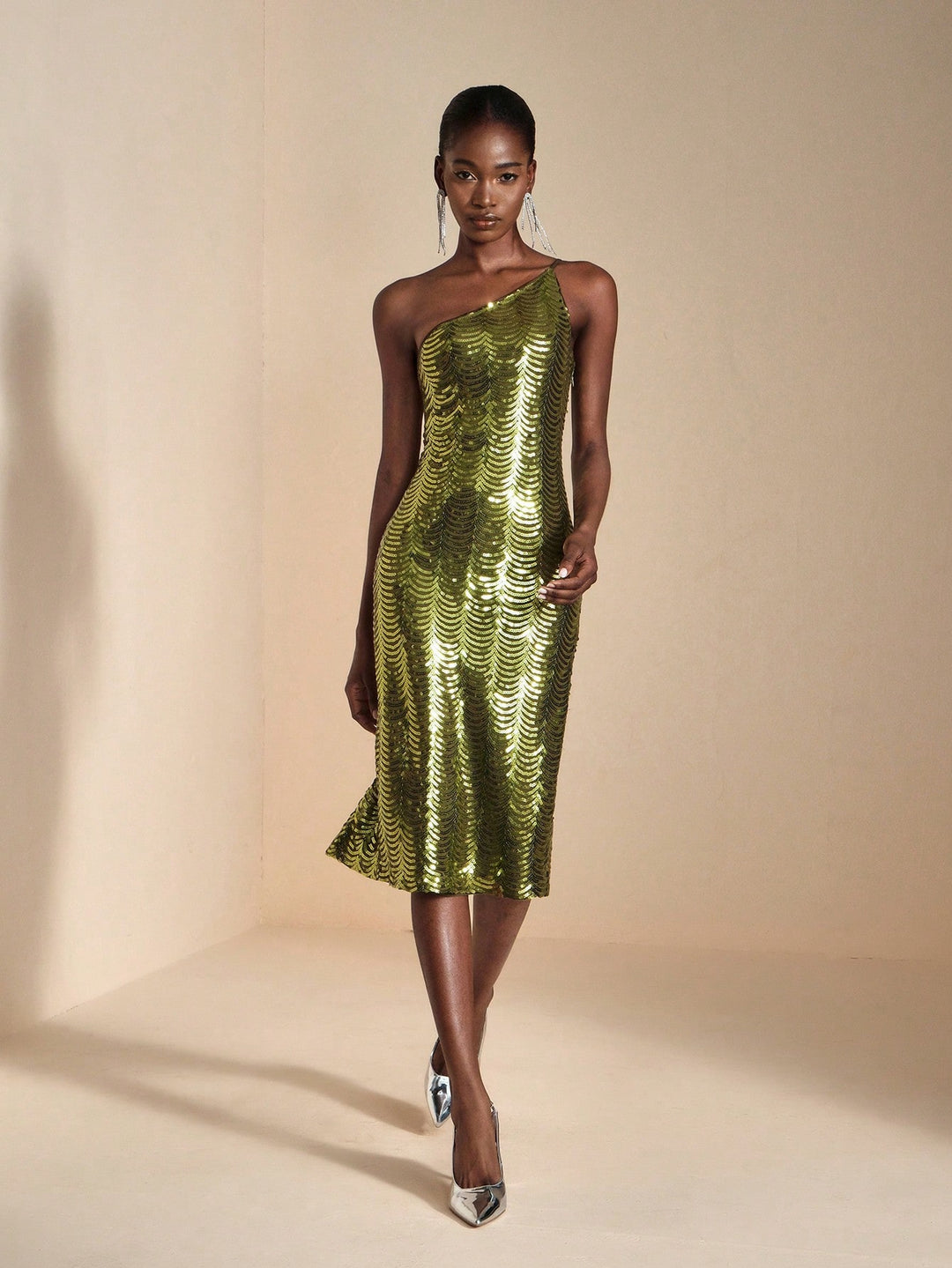 Rochie midi SHEIN, verde