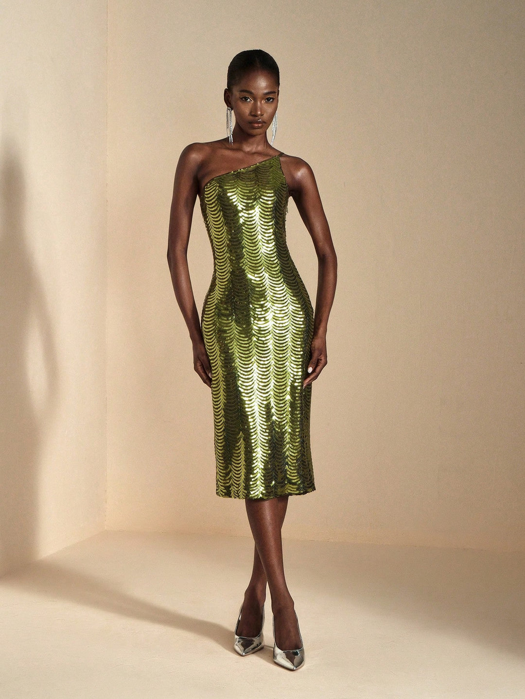 Rochie midi SHEIN, verde