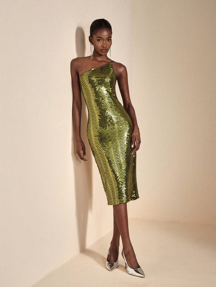 Rochie midi SHEIN, verde