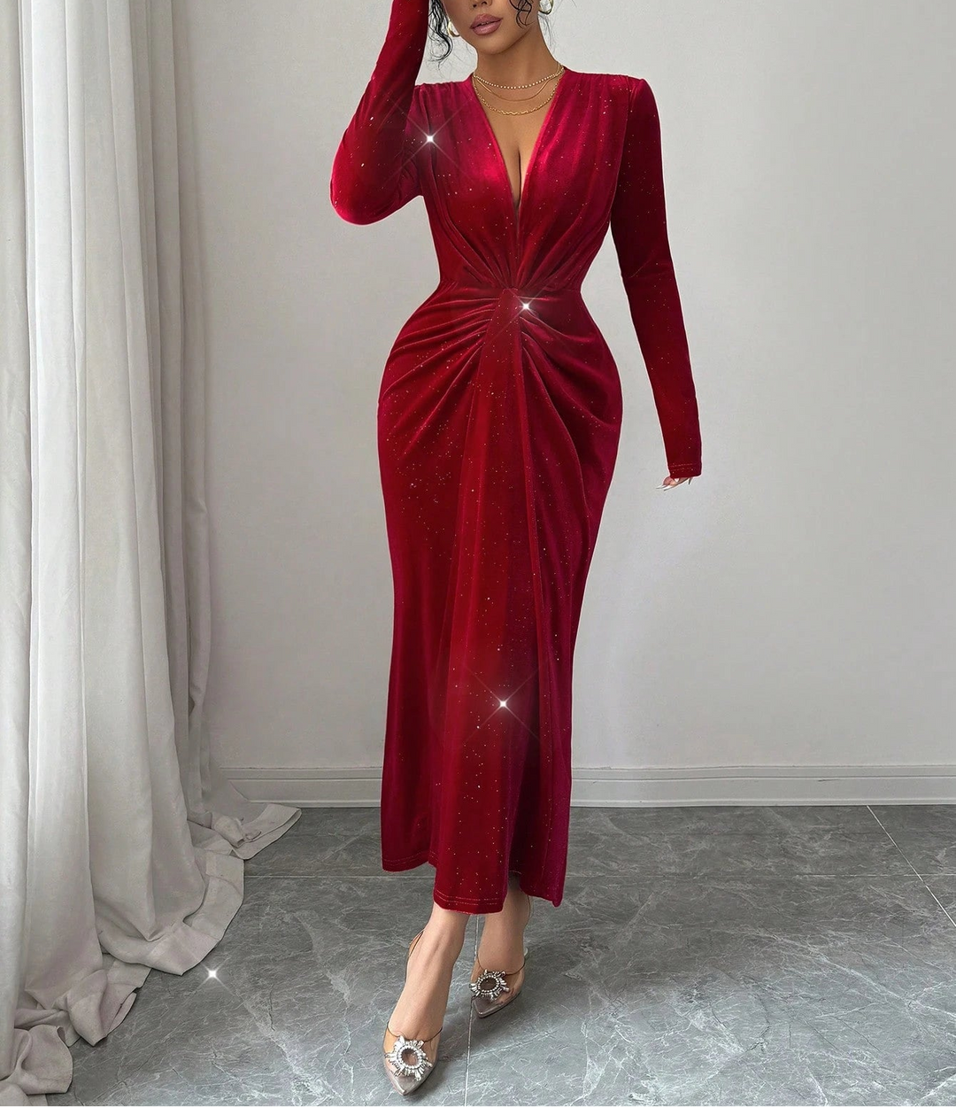 Rochie maxi SHEIN, vișiniu