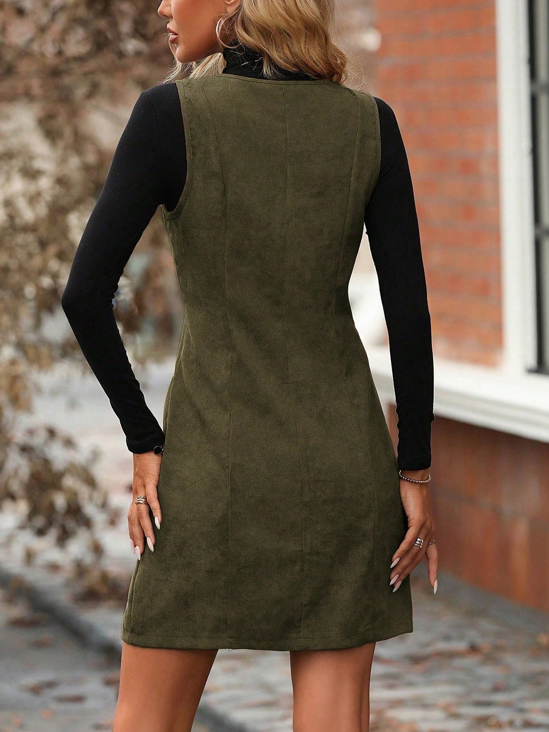 Rochie midi SHEIN, kaki