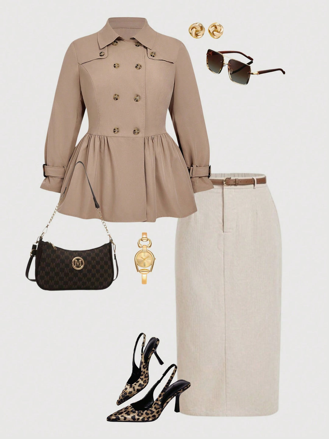 Trench SHEIN, kaki