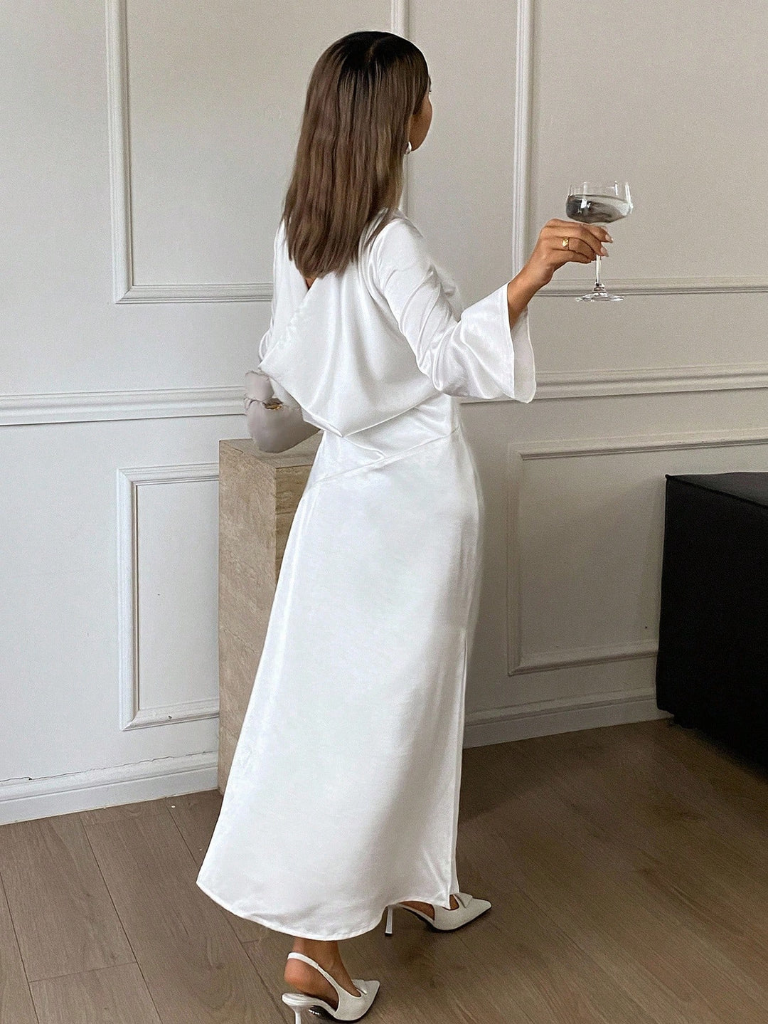 Rochie midi SHEIN, alb