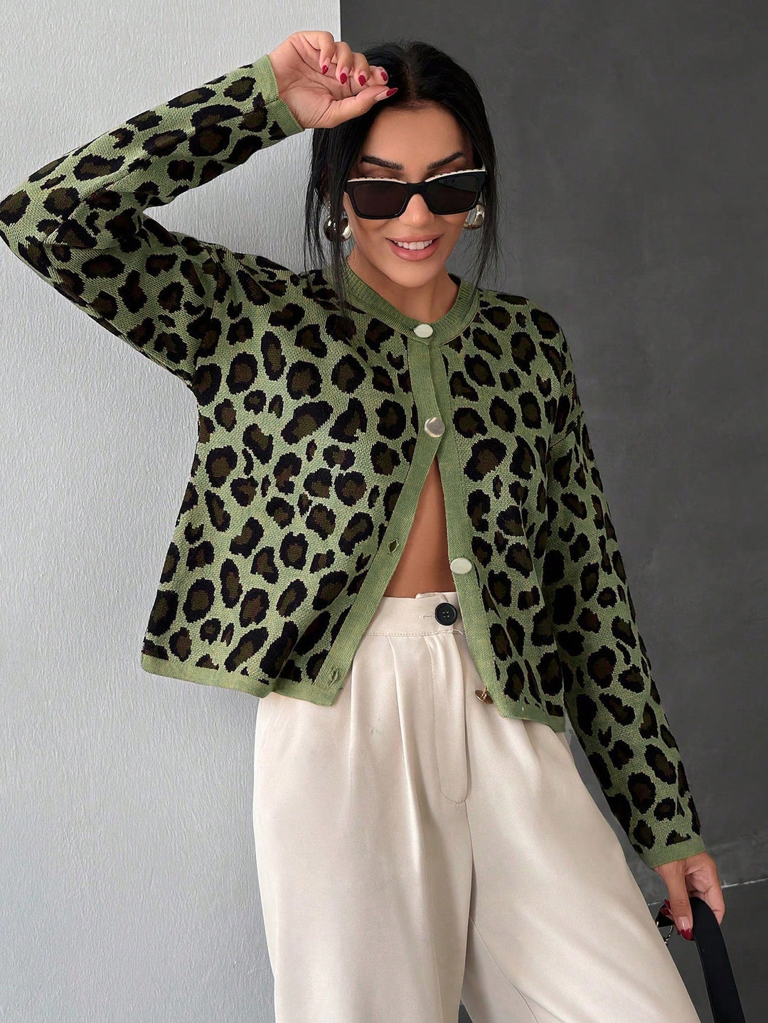 Cardigan SHEIN, kaki