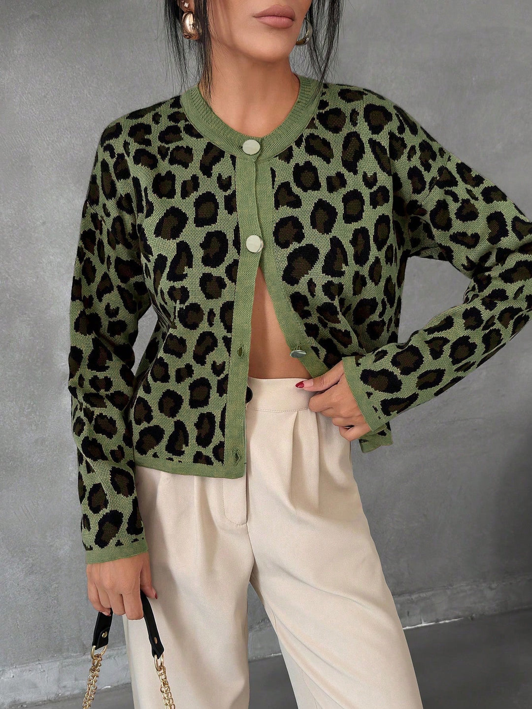 Cardigan SHEIN, kaki