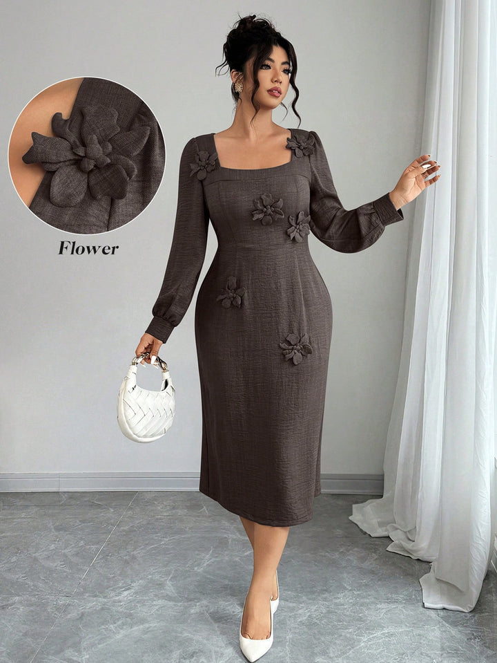 Rochie midi SHEIN, maro