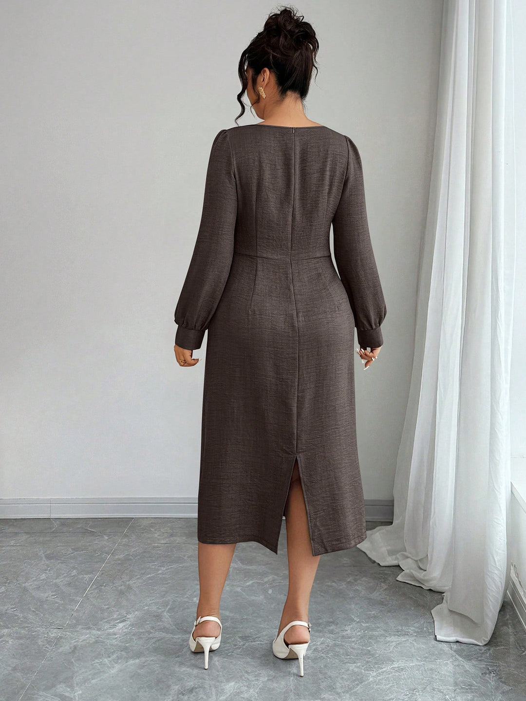 Rochie midi SHEIN, maro