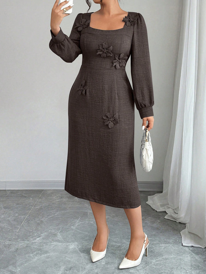 Rochie midi SHEIN, maro