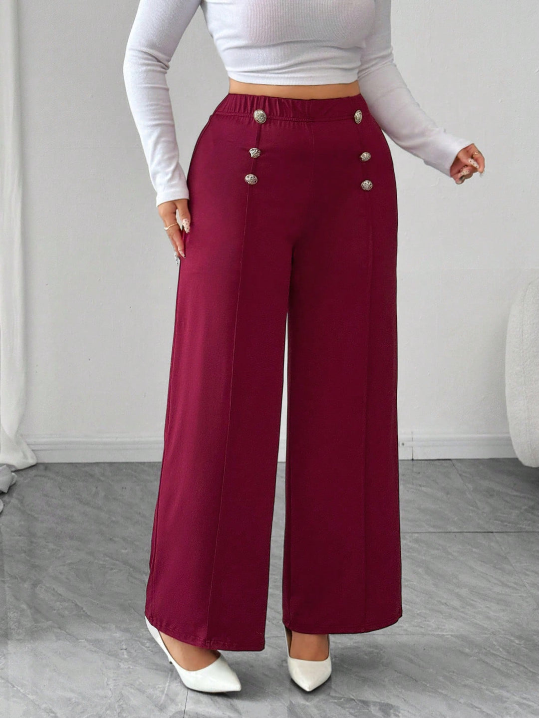 Pantaloni SHEIN, vișiniu
