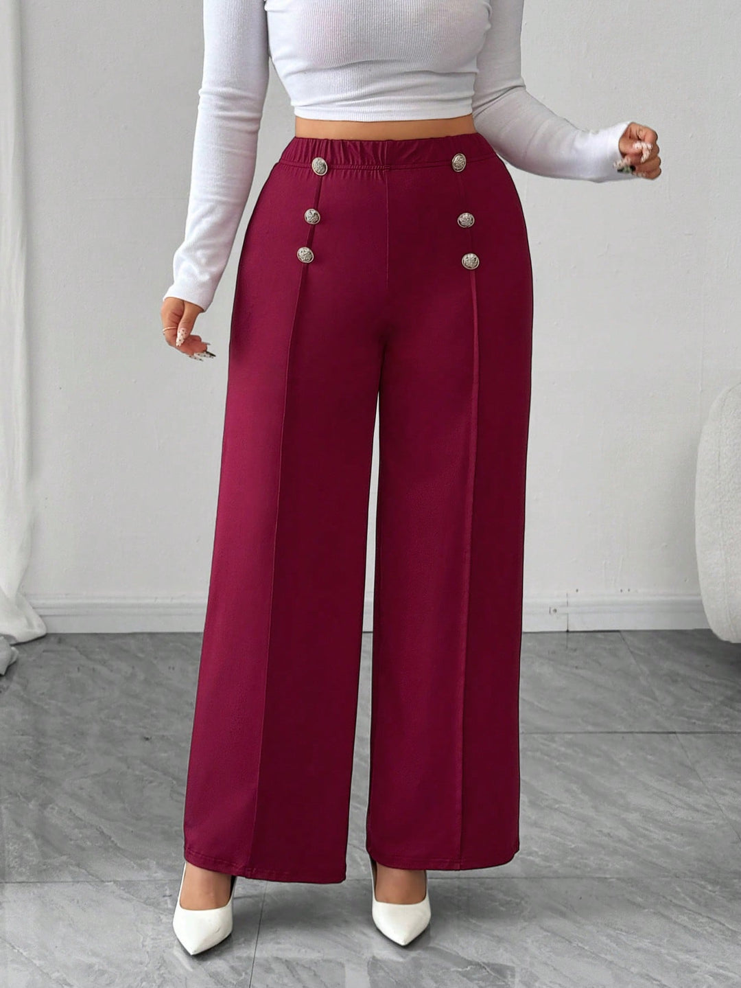 Pantaloni SHEIN, vișiniu