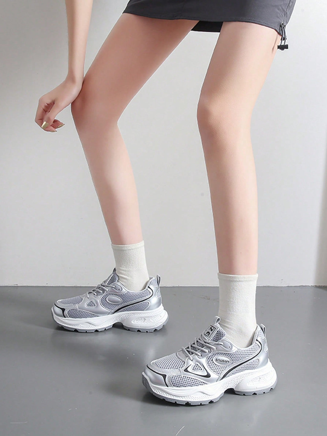 Pantofi sport SHEIN, argintiu