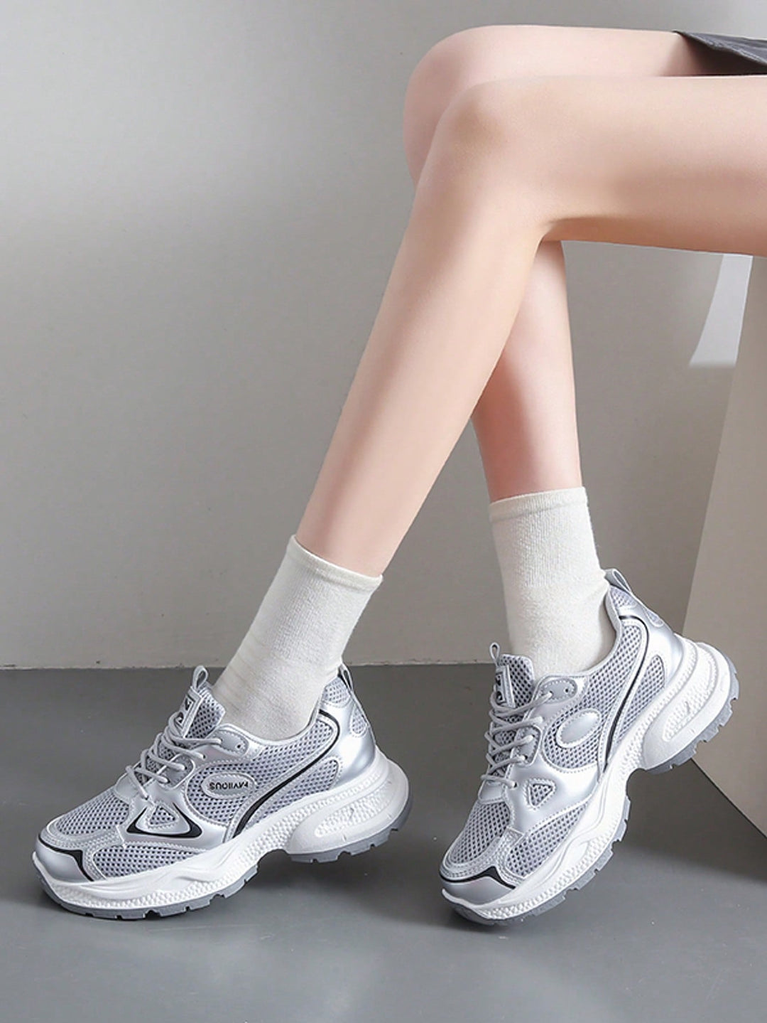 Pantofi sport SHEIN, argintiu