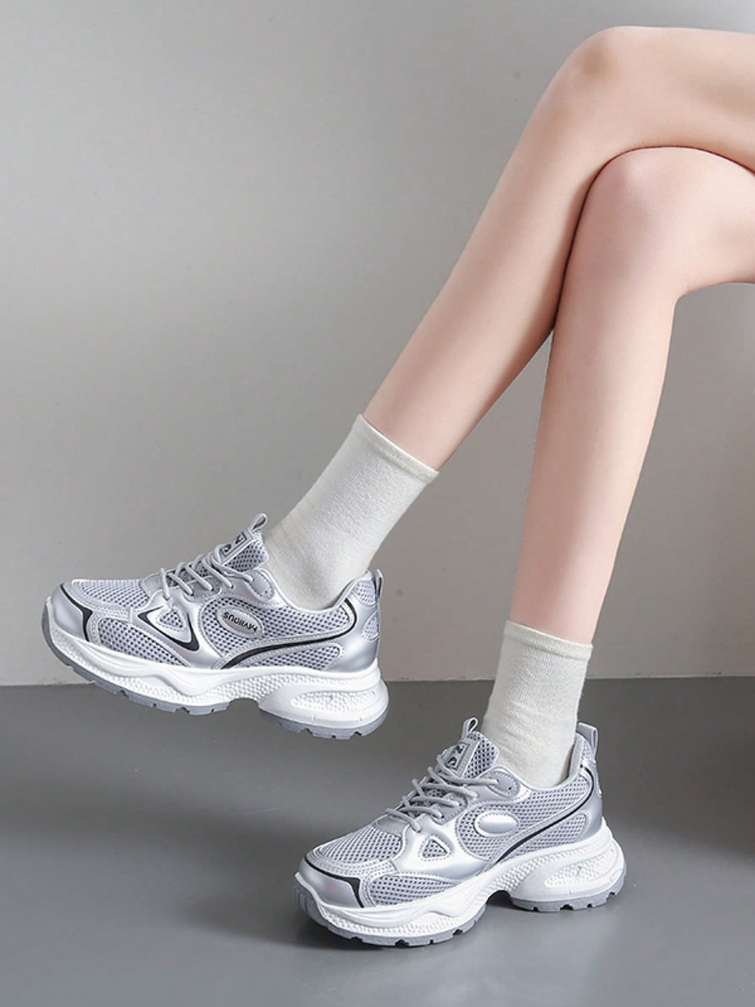 Pantofi sport SHEIN, argintiu