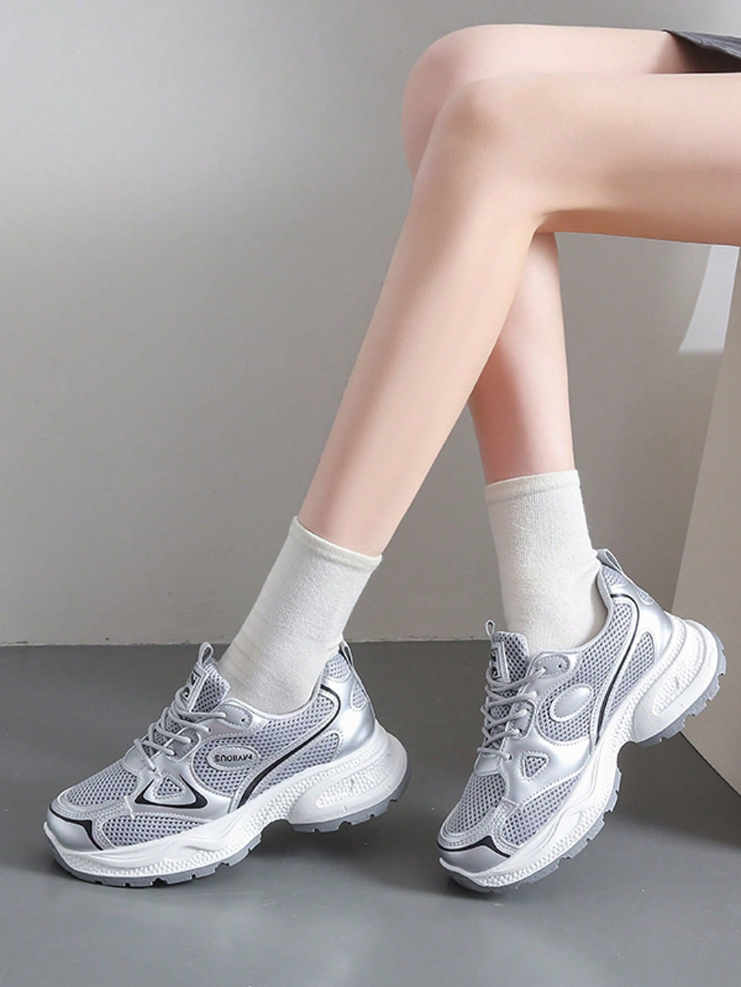 Pantofi sport SHEIN, argintiu