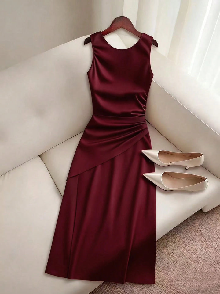 SHEIN Burgundy Midi Dress