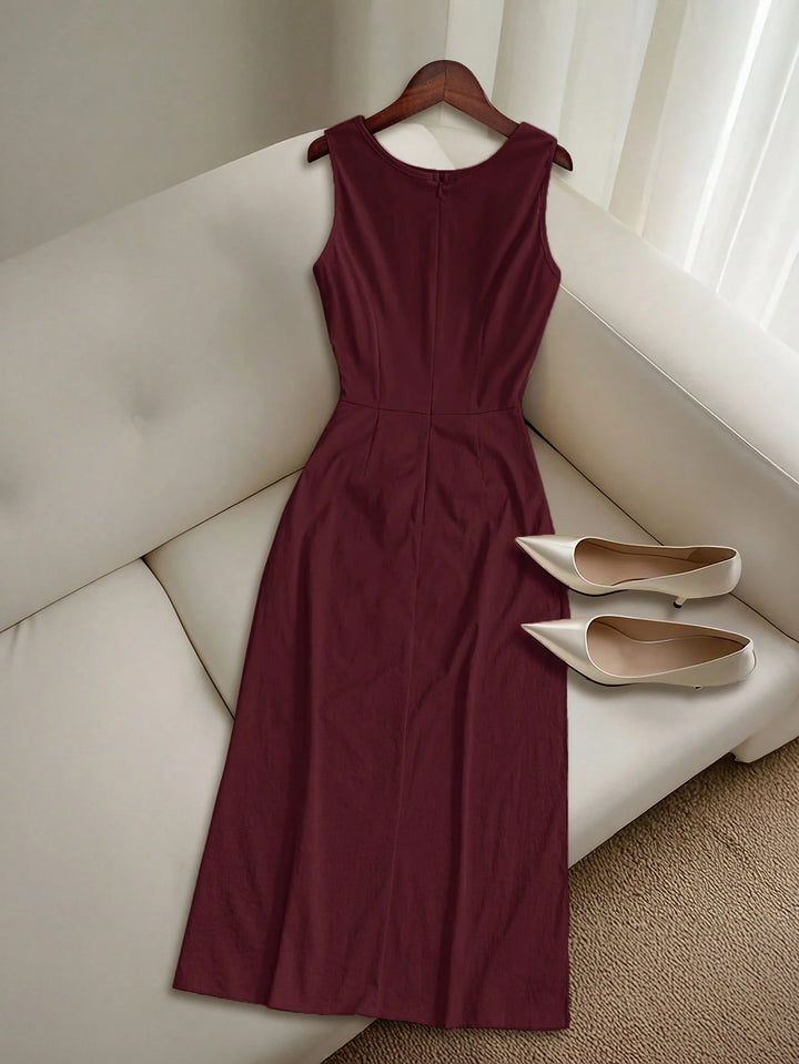 SHEIN Burgundy Midi Dress