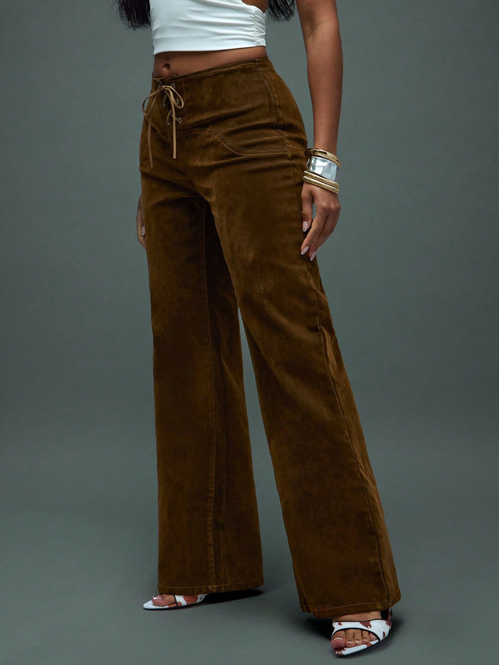 Pantaloni SHEIN, maro