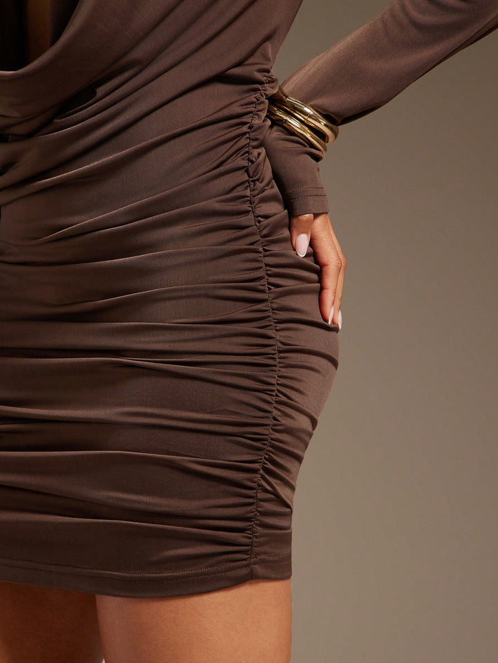 Rochie mini SHEIN, maro