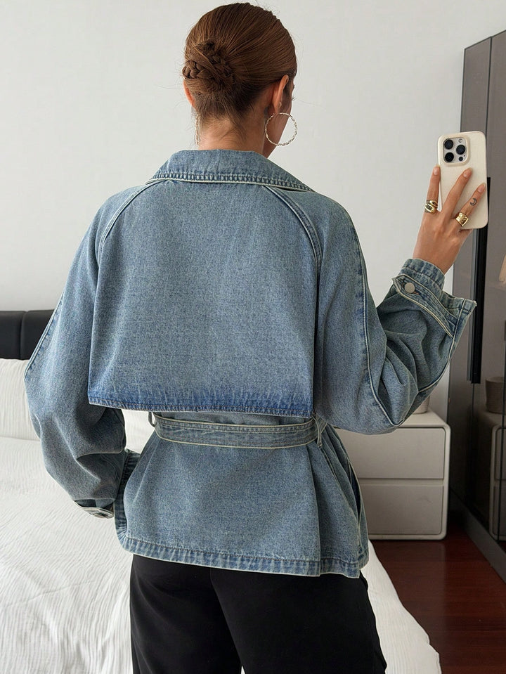 Jachetă denim SHEIN, albastru
