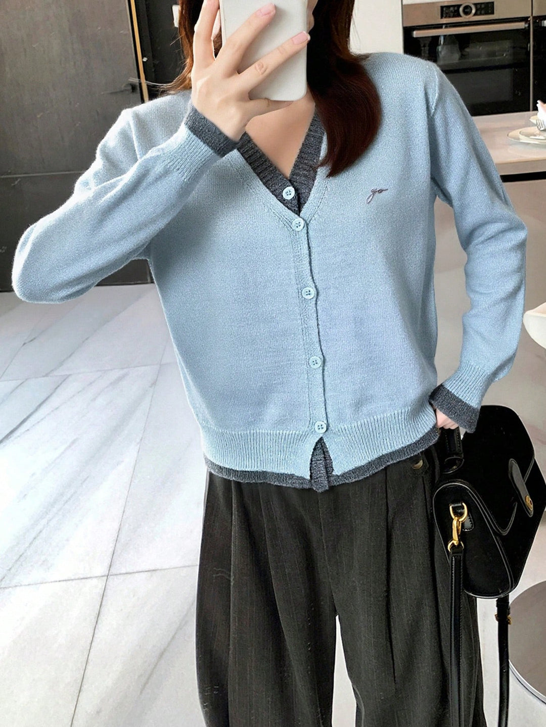 Kardigán SHEIN, kék