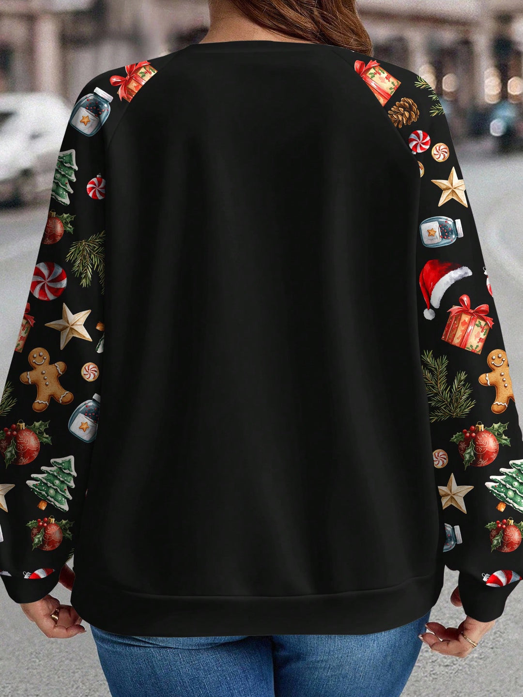 Shein Curve+ blúz, fekete