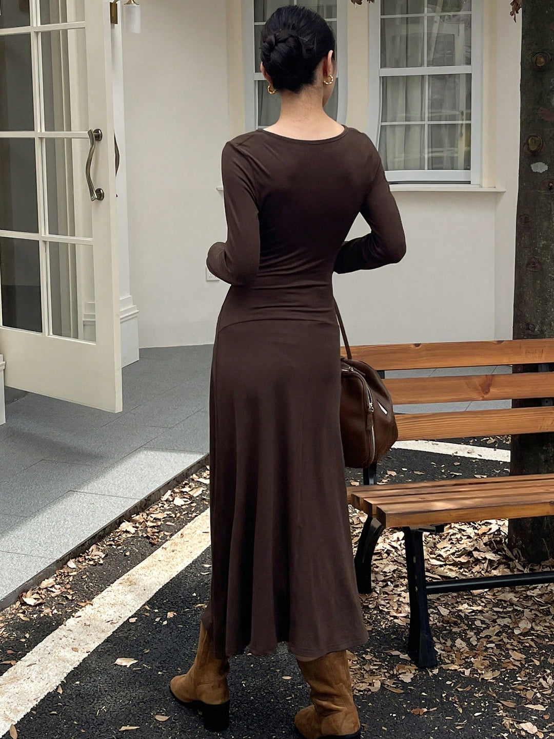 Rochie midi SHEIN, maro