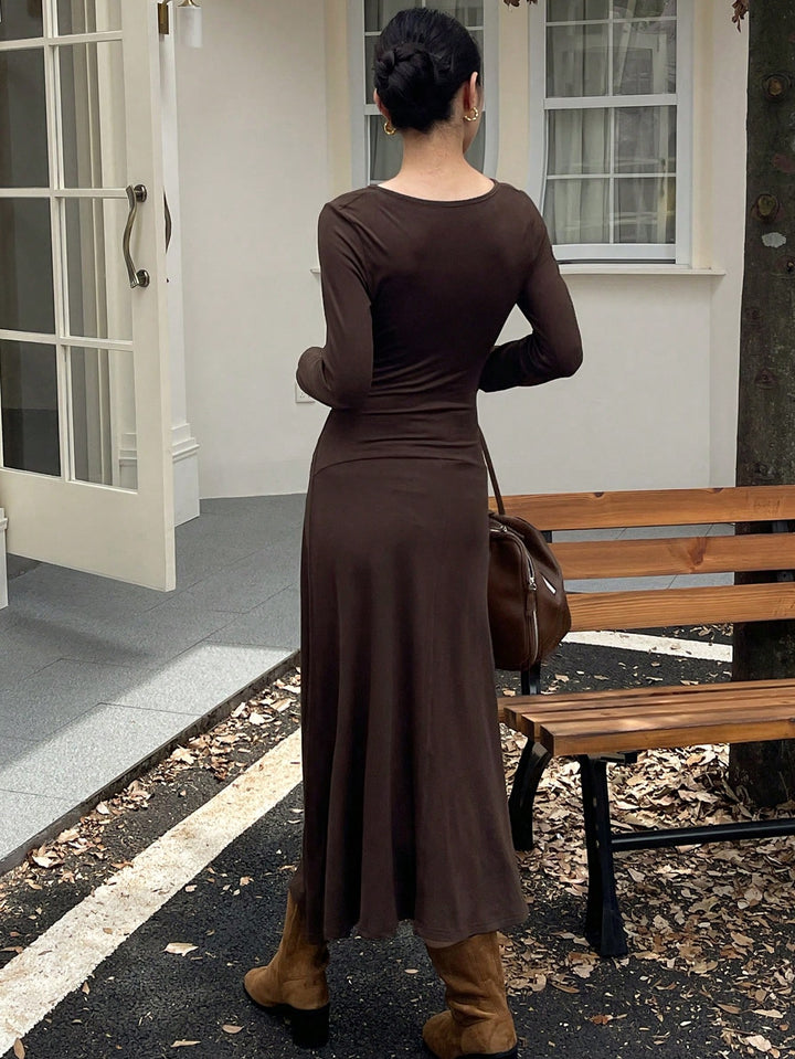 Rochie midi SHEIN, maro