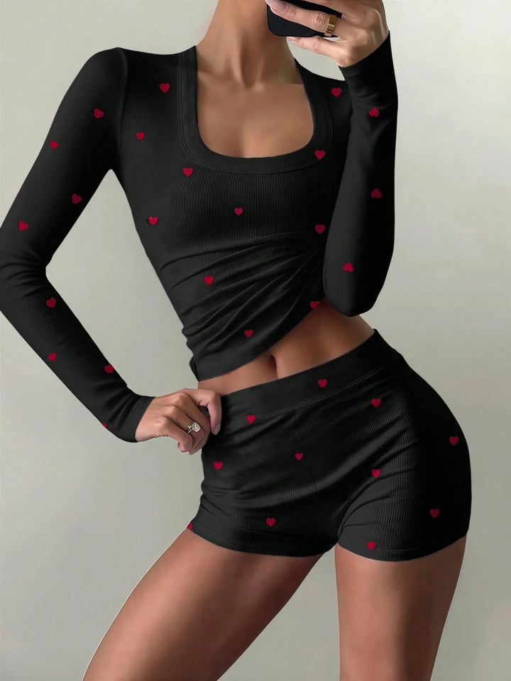 Compleu pijamale SHEIN, negru