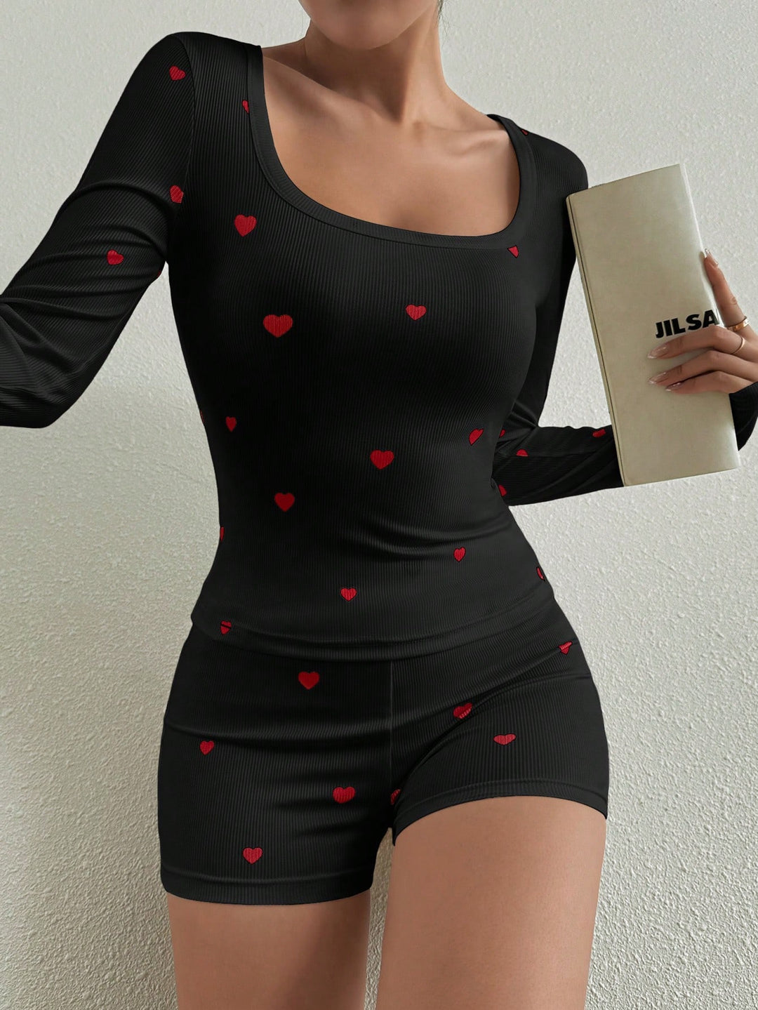 Compleu pijamale SHEIN, negru
