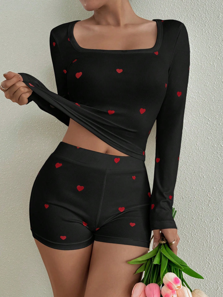 Compleu pijamale SHEIN, negru