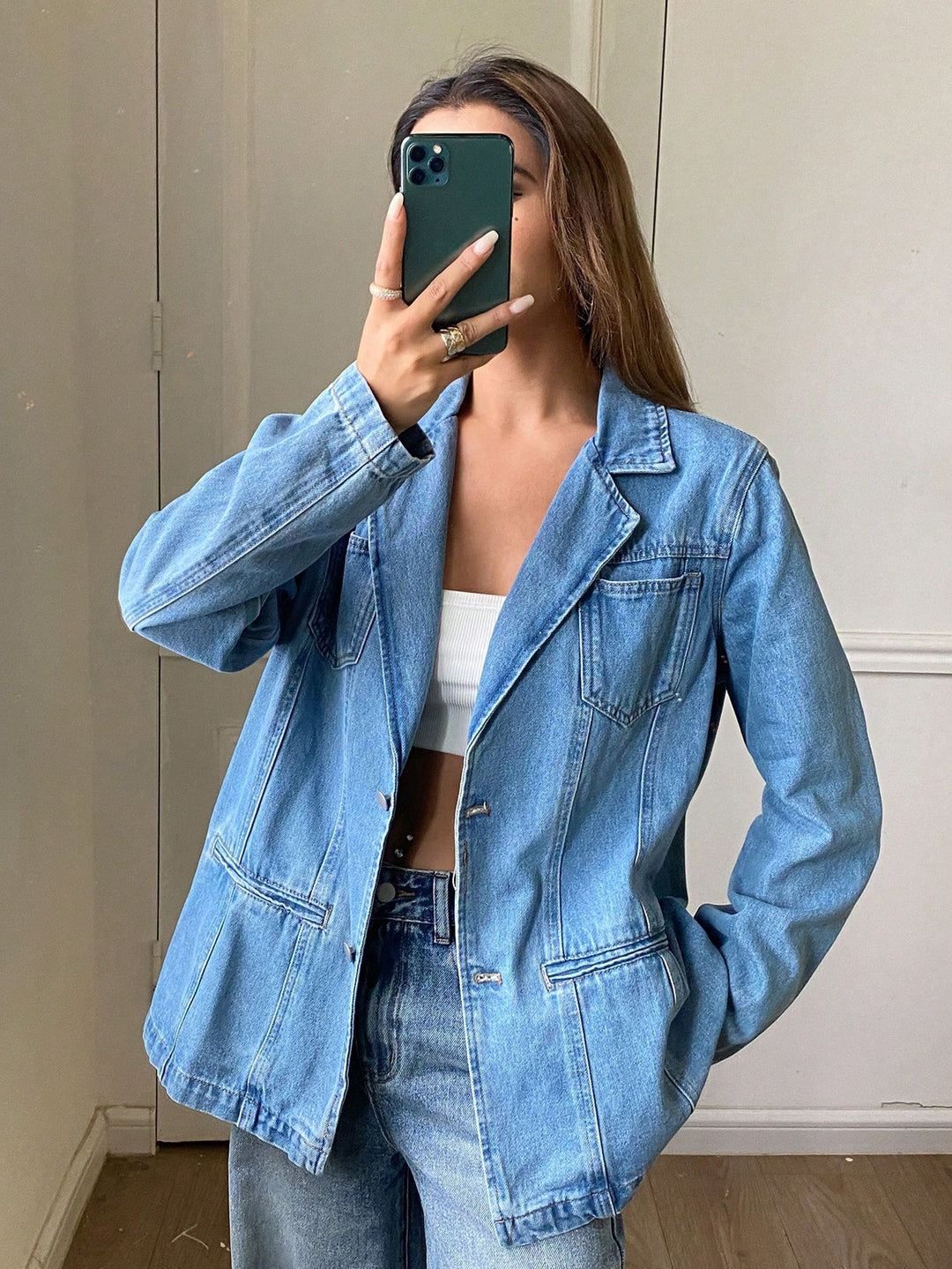 SHEIN Denim Jacket, Blue