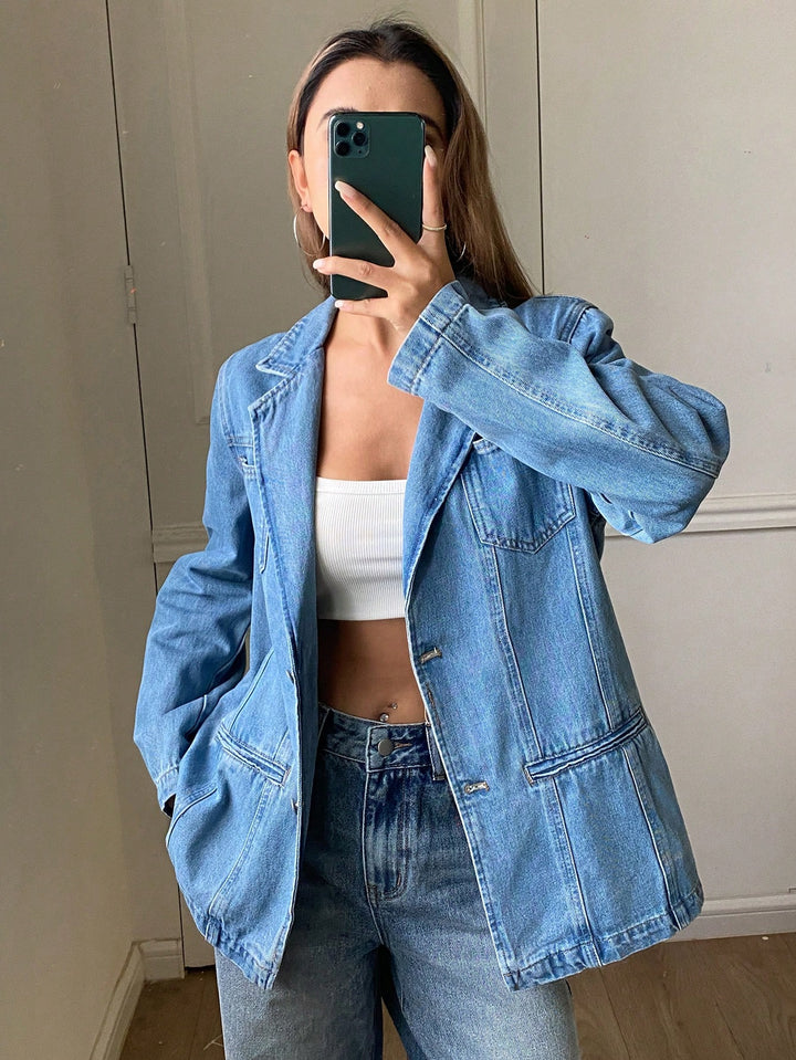 SHEIN Denim Jacket, Blue