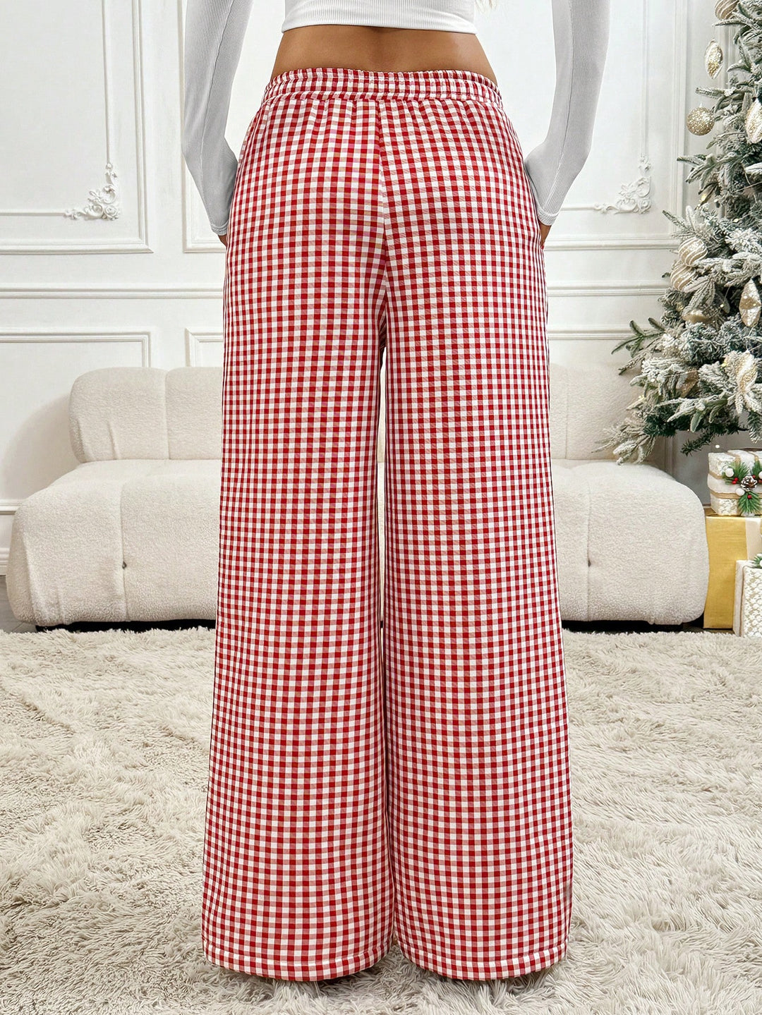 Pantaloni SHEIN, roșu