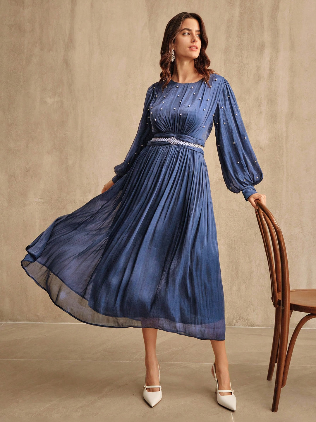 SHEIN maxi ruha, kék