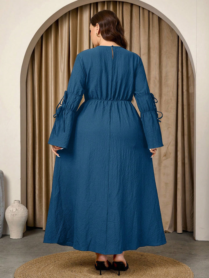 Shein Curve+ midi ruha, kék