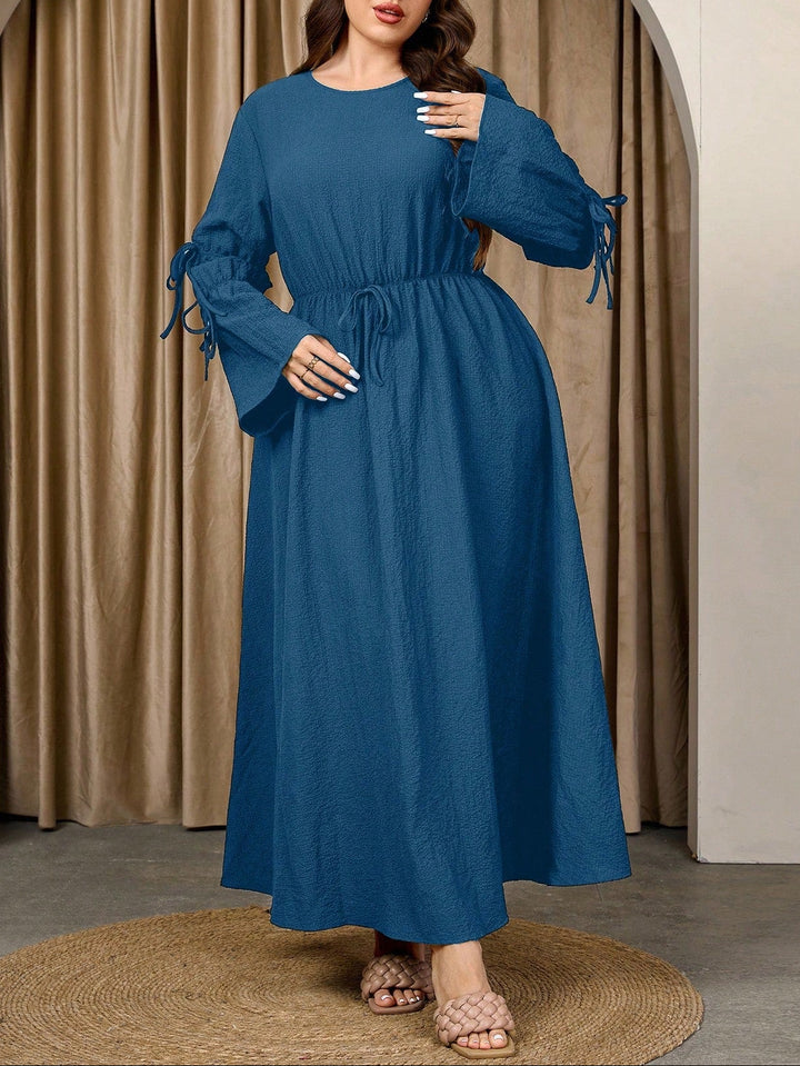Shein Curve+ midi ruha, kék