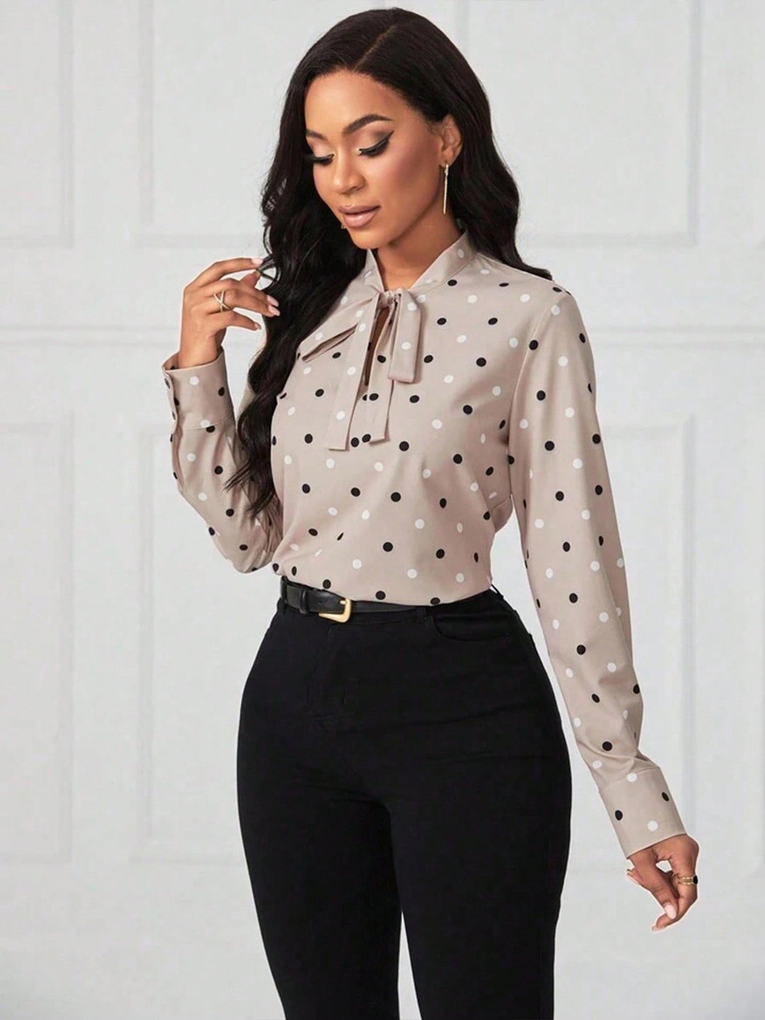 Bluza cu model cu buline SHEIN, portocaliu