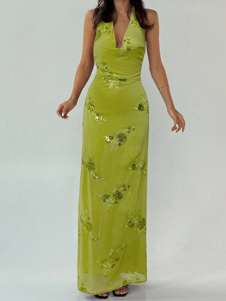 Rochie maxi SHEIN, verde